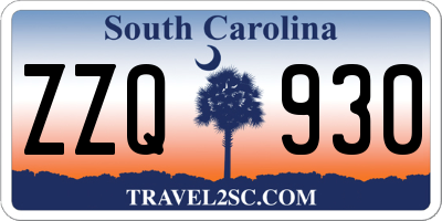 SC license plate ZZQ930