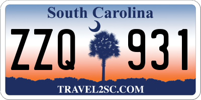 SC license plate ZZQ931