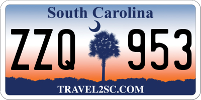 SC license plate ZZQ953
