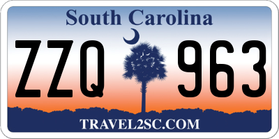 SC license plate ZZQ963