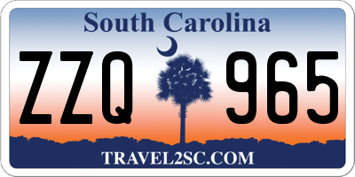 SC license plate ZZQ965