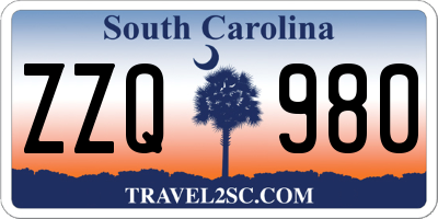 SC license plate ZZQ980