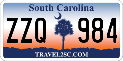 SC license plate ZZQ984