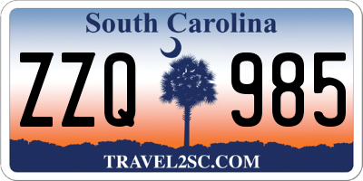 SC license plate ZZQ985