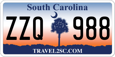 SC license plate ZZQ988