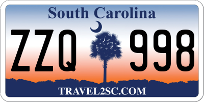 SC license plate ZZQ998