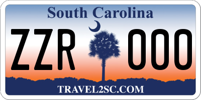 SC license plate ZZR000