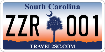 SC license plate ZZR001