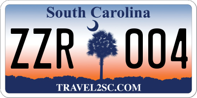 SC license plate ZZR004