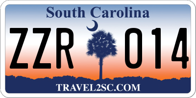 SC license plate ZZR014