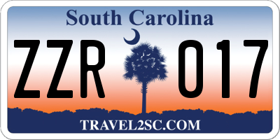 SC license plate ZZR017