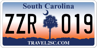 SC license plate ZZR019