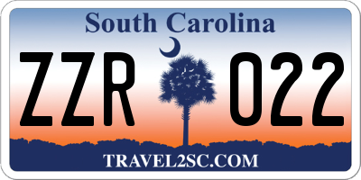 SC license plate ZZR022