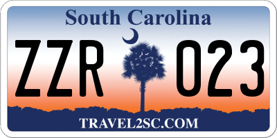 SC license plate ZZR023