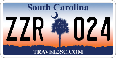 SC license plate ZZR024