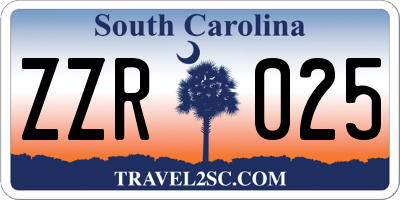 SC license plate ZZR025