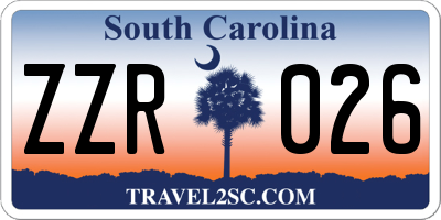 SC license plate ZZR026