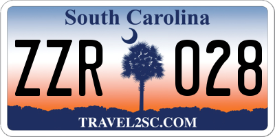 SC license plate ZZR028