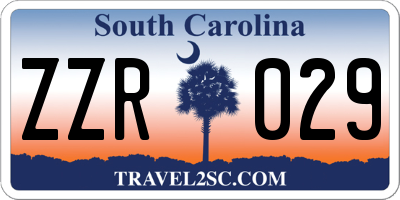 SC license plate ZZR029