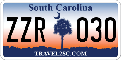 SC license plate ZZR030