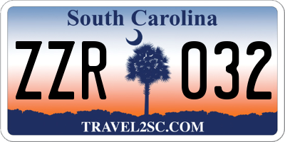 SC license plate ZZR032