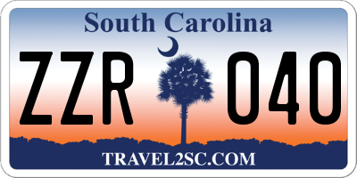 SC license plate ZZR040