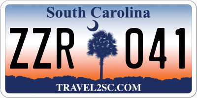 SC license plate ZZR041