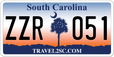 SC license plate ZZR051