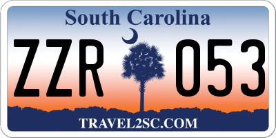 SC license plate ZZR053