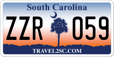 SC license plate ZZR059