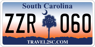 SC license plate ZZR060