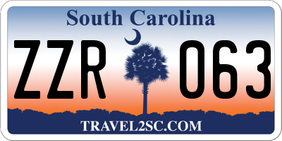 SC license plate ZZR063