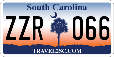 SC license plate ZZR066