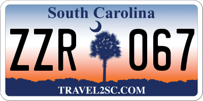 SC license plate ZZR067
