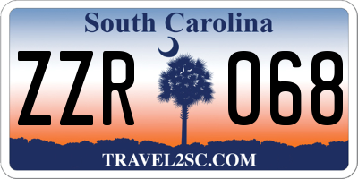 SC license plate ZZR068