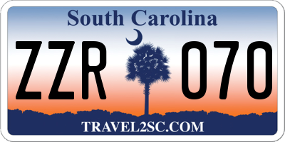 SC license plate ZZR070