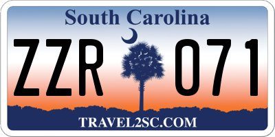 SC license plate ZZR071