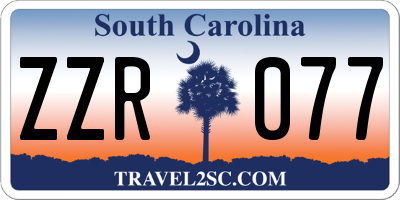 SC license plate ZZR077