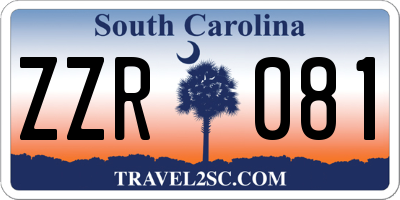 SC license plate ZZR081