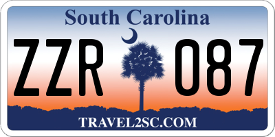 SC license plate ZZR087