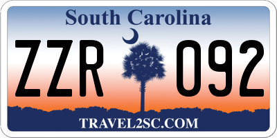 SC license plate ZZR092