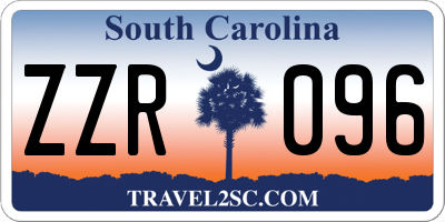SC license plate ZZR096