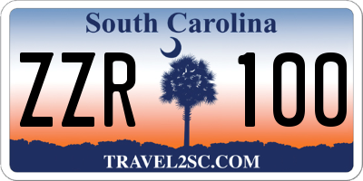 SC license plate ZZR100