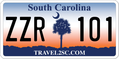 SC license plate ZZR101