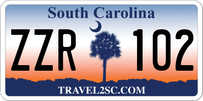 SC license plate ZZR102
