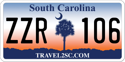 SC license plate ZZR106