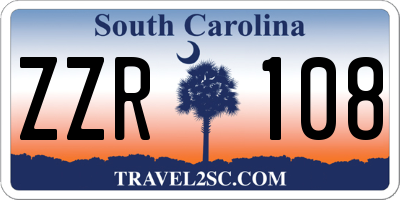SC license plate ZZR108