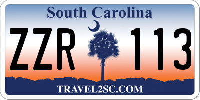 SC license plate ZZR113