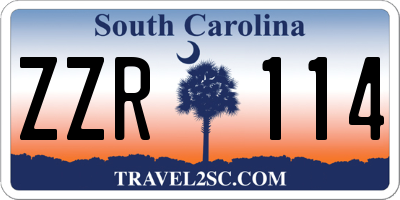 SC license plate ZZR114