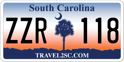 SC license plate ZZR118